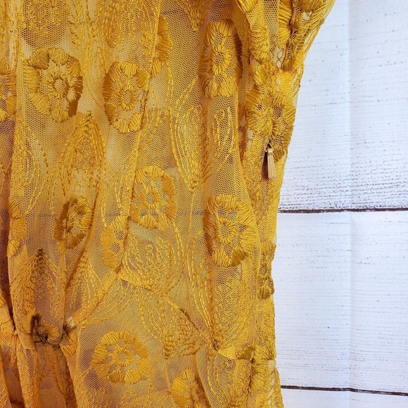 Elestory Enchanted Lace Embroidered Floral Maxi See Through Dress Size XL NWT - Picture 5 of 9